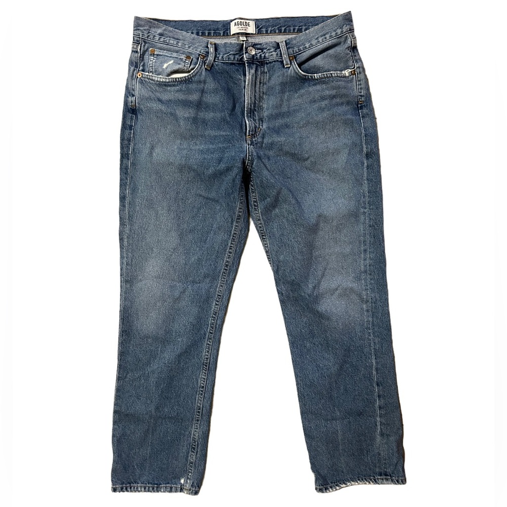Agolde  Boyfriend "Feel Good" High Rise Jeans 32 Blue Denim